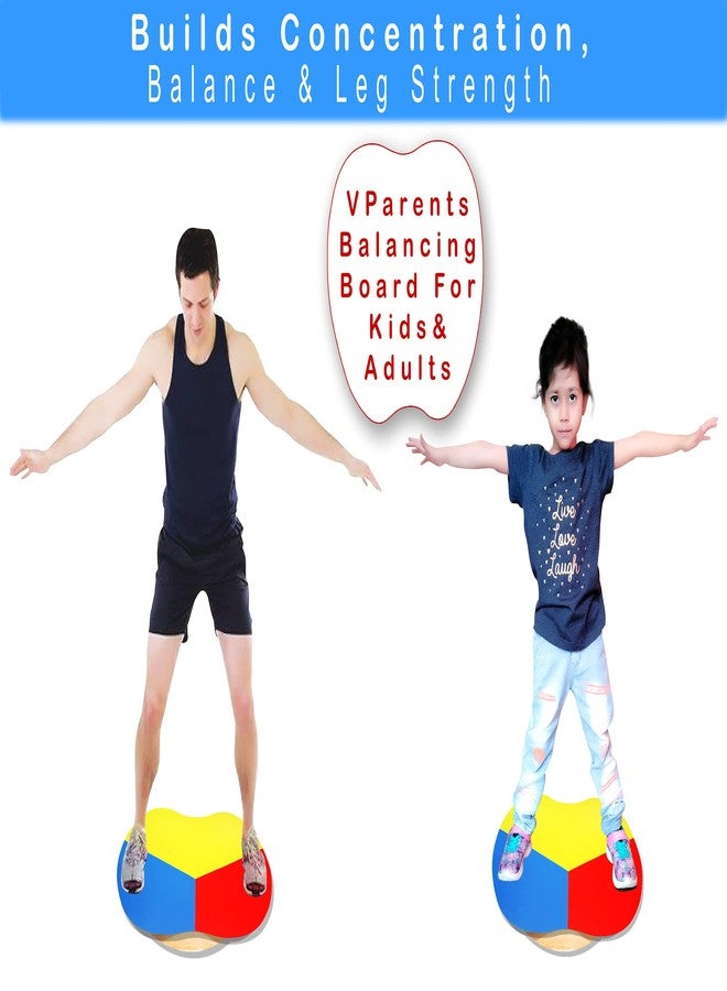 VParents لوح التوازن الخشبي على شكل تفاحة من VParents (من 3 إلى 8 سنوات) - لعبة لياقة بدنية داخلية وخارجية للأطفال (متعددة الألوان) - Image 5